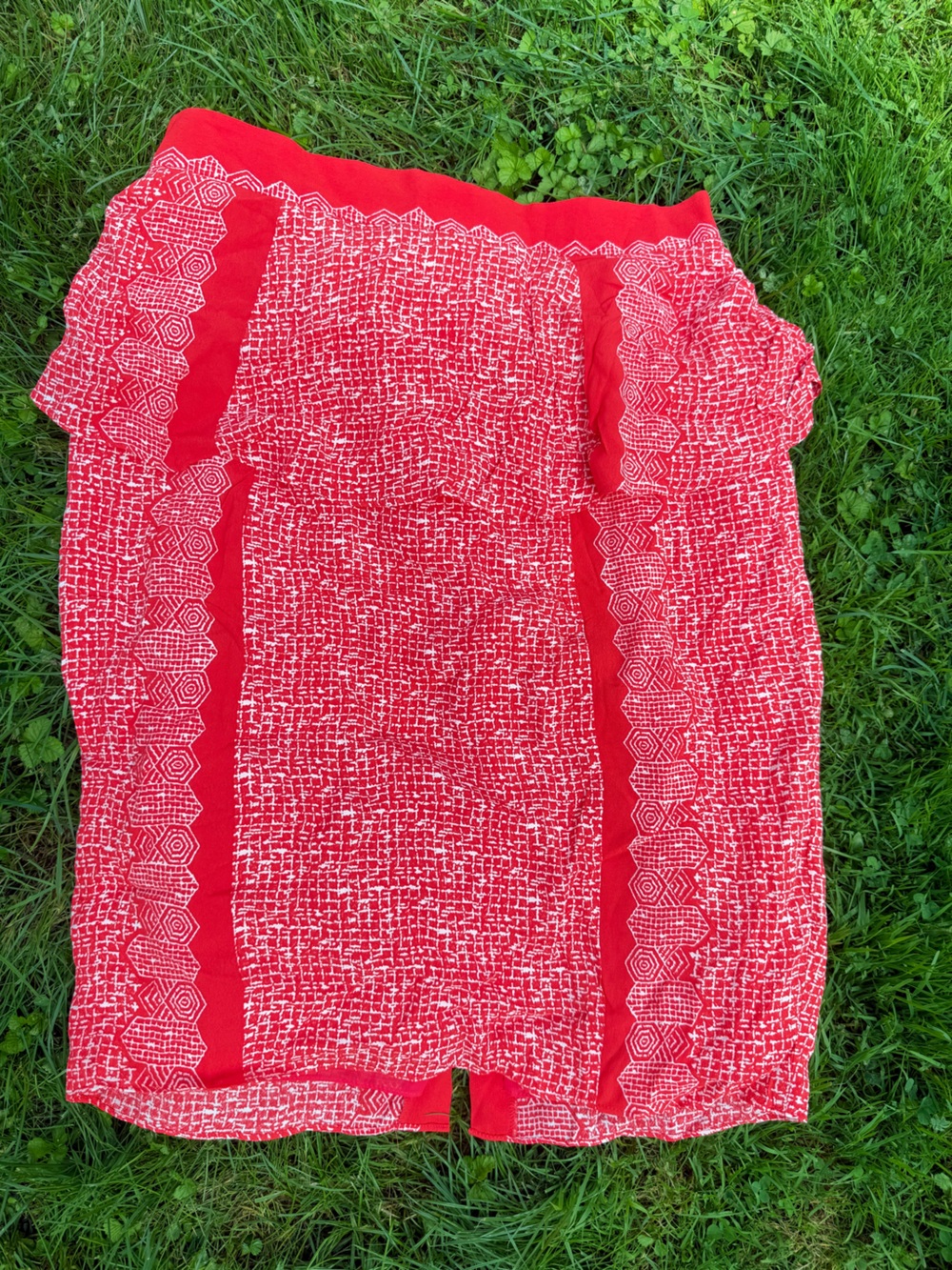Plenty by Tracy Reese Red and White Patterned Kids Skirt